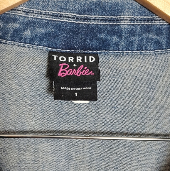Torrid Barbie Women's Blue Button Down Denim Jacket - Picture 2 of 11